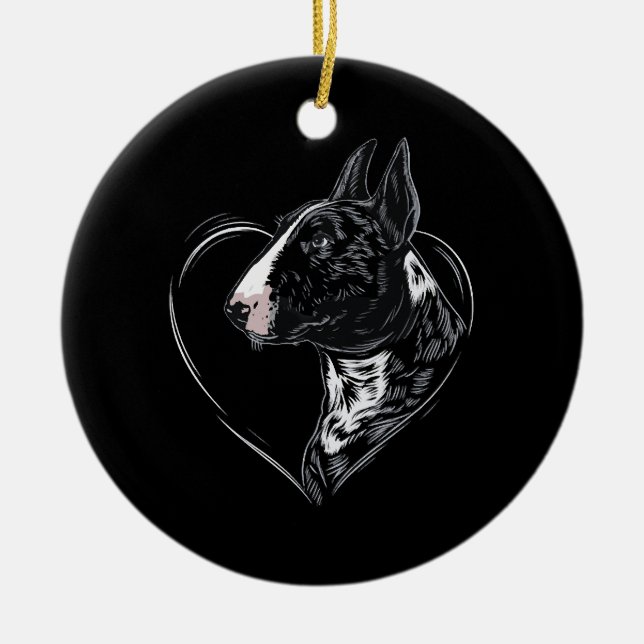 Bull Terrier   Ceramic Tree Decoration (Front)