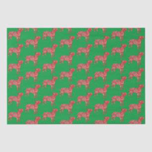 Bull Terrier Christmas Dog Cute Silhouette Green Tissue Paper