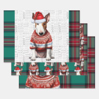 Bull Terrier Christmas Dog Red Green Plaid