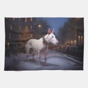 Bull Terrier Christmas Festive Season Tea Towel