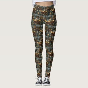 Bull Terrier Christmas Festive Voyage Leggings