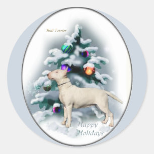 Bull Terrier Christmas Gifts Classic Round Sticker
