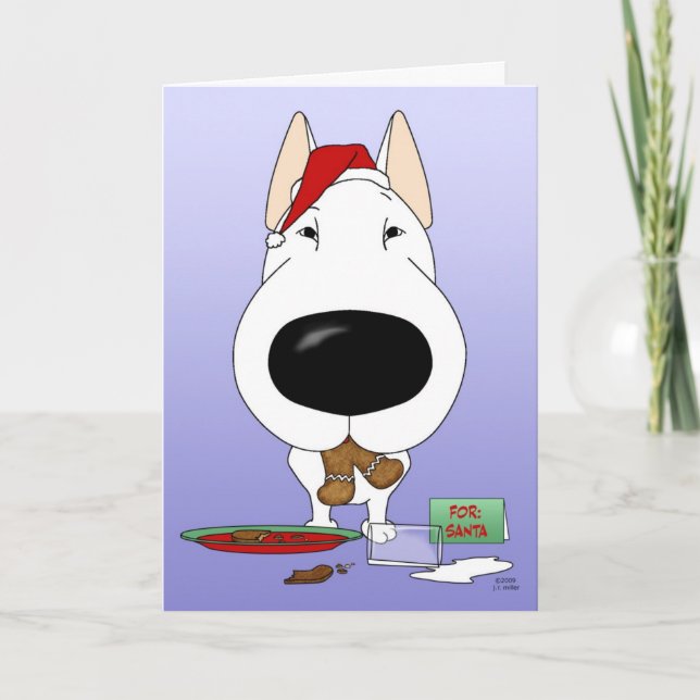 Bull Terrier Christmas Holiday Card (Front)