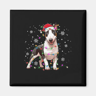 Bull Terrier Christmas Sweater Dog Xmas Lights Tre Magnet