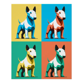 Bull Terrier colorful Poster