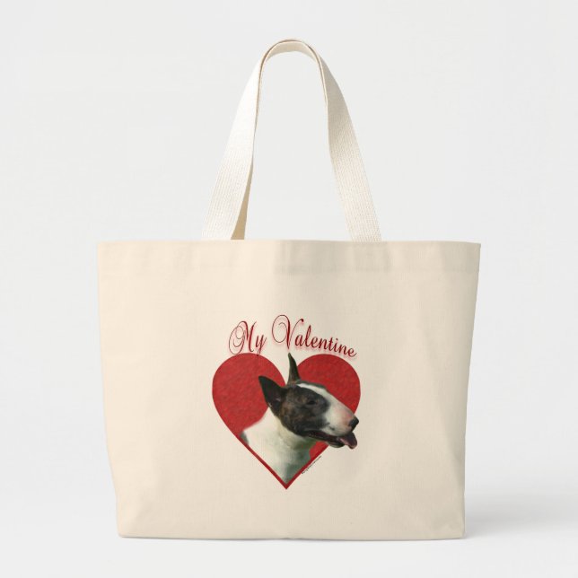 Bull Terrier(coloured) Valentine Large Tote Bag (Front)