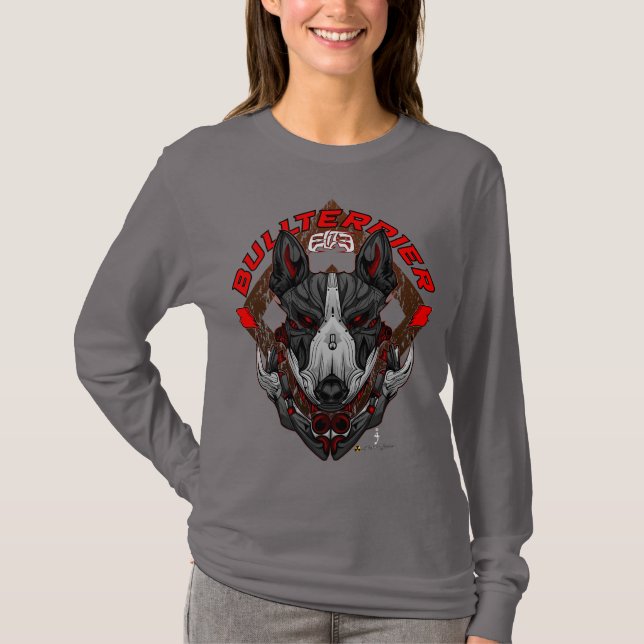 BULL TERRIER Cyberpunk Samurai Elite T-Shirt (Front)
