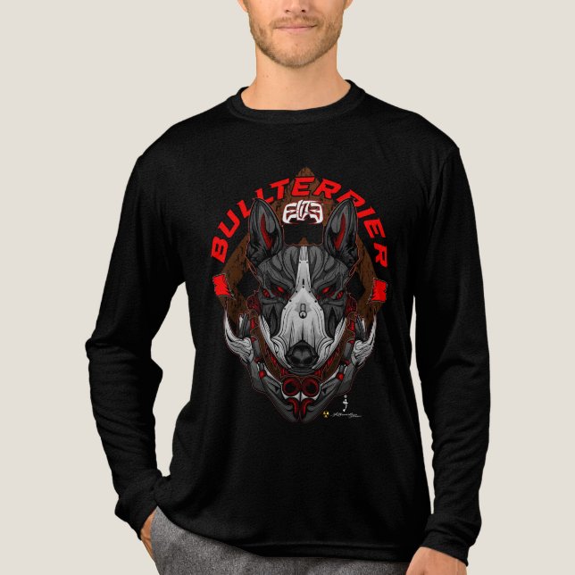 BULL TERRIER Cyberpunk Samurai Elite Tri-Blend Shirt (Front)