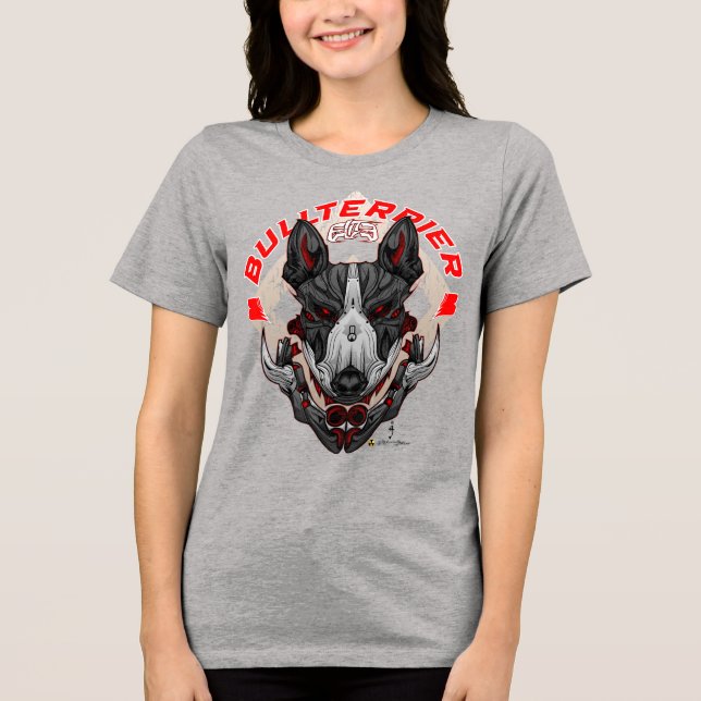 BULL TERRIER Cyberpunk Samurai Elite Tri-Blend Shirt (Front)