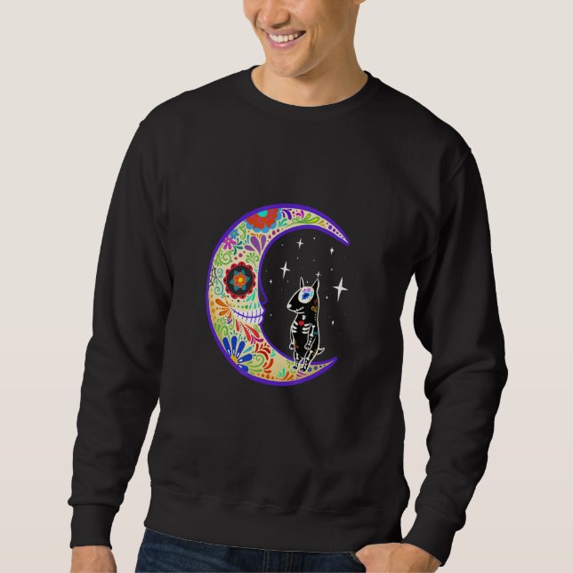 Bull Terrier Dia De Los Muertos Skeleton Sweatshirt (Front)