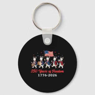 Bull Terrier Dog 250 Yrs Of Dom 1776 2026 Patriot Key Ring