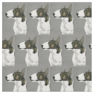 Bull Terrier Dog Art Fabric