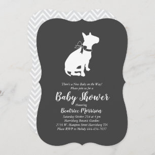 Bull Terrier Dog Baby Shower Gender Neutral Invitation