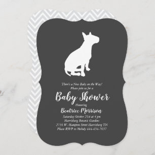 Bull Terrier Dog Baby Shower Gender Neutral Invitation