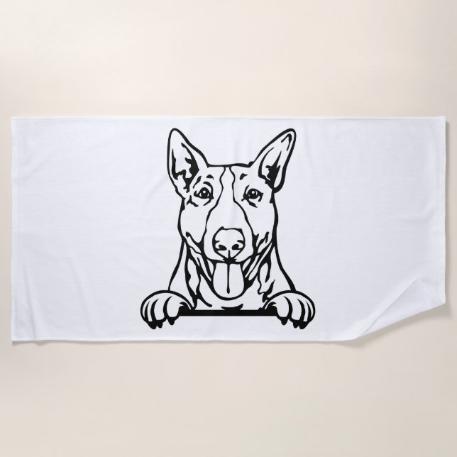 Bull Terrier dog Beach Towel (Front)