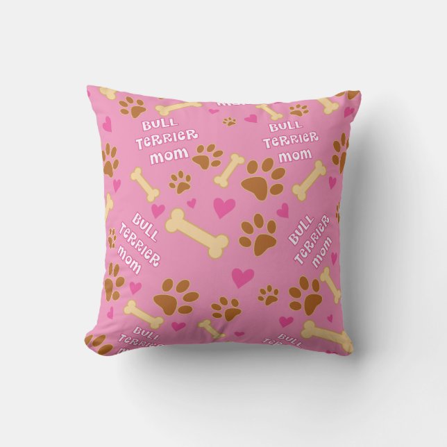 Bull Terrier Dog Breed Mum Gift Idea Cushion (Front)