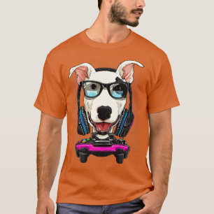 Bull Terrier Dog Computer Video Game Lover Gaming T-Shirt