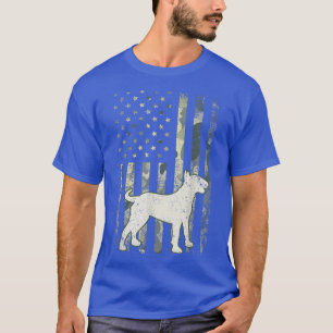 Bull Terrier Dog Dad Mom Camoue USA Flag T-Shirt