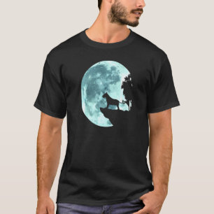 Bull Terrier Dog Full Moon Cool Dog Owners  Fun T-Shirt