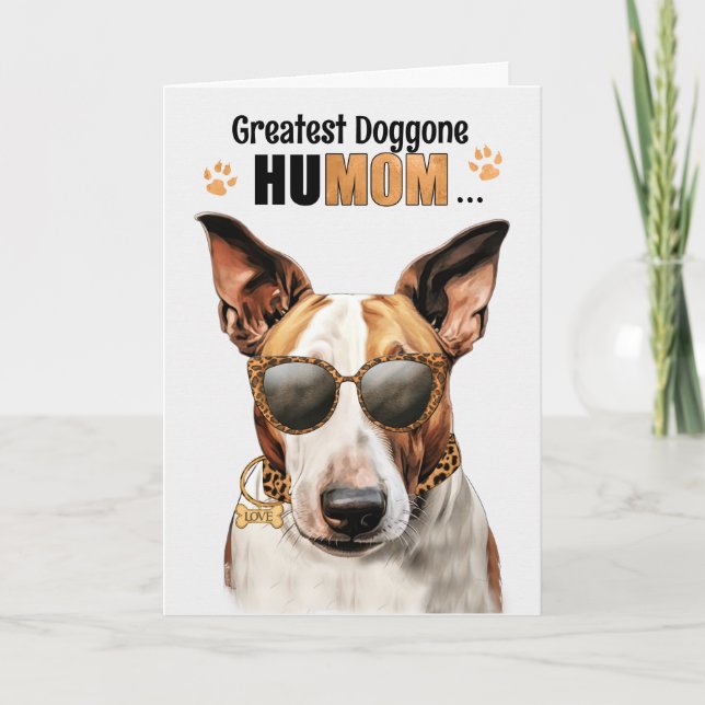 Bull Terrier Dog Greatest HuMOM Mother's Day Holiday Card (Front)