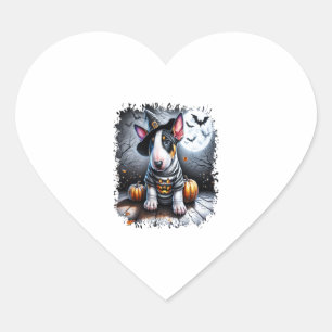 Bull Terrier Dog Halloween Heart Sticker