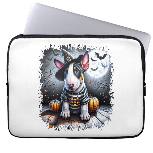Bull Terrier Dog Halloween Laptop Sleeve (Front)