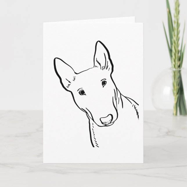 Bull Terrier Dog Line Art Gift Idea Card (Front)
