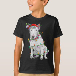 Bull Terrier Dog Lover Xmas Santa Hat Bull Terrier T-Shirt