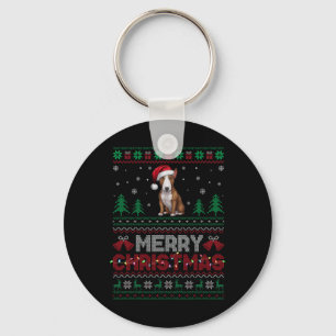 Bull Terrier Dog Lovers Santa Hat Christmas Tree L Key Ring