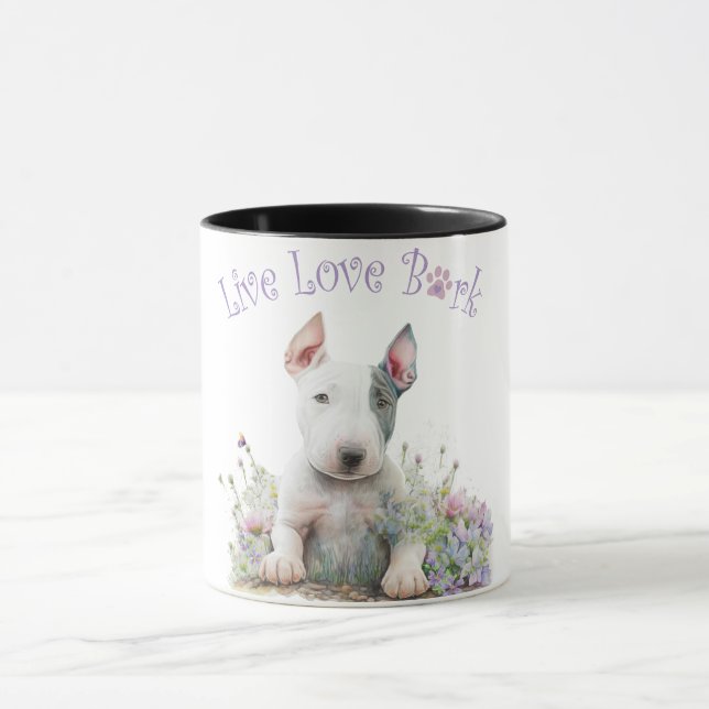 Bull Terrier Dog Mum Floral Mug (Center)