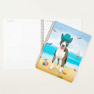 Bull Terrier Dog on Beach Planner