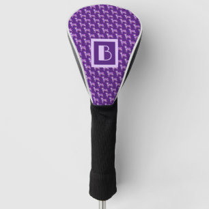 Bull Terrier Dog Purple Silhouette Monogram Golf Head Cover