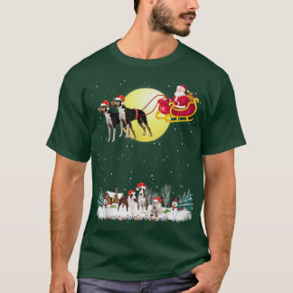 Bull Terrier Dog Reindeer Dog Lights Christmas Lov T-Shirt
