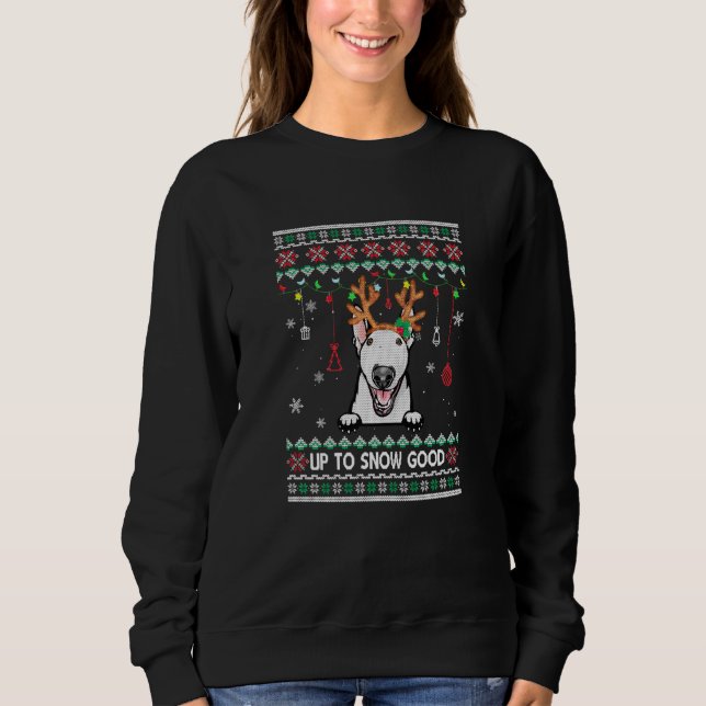Bull Terrier Dog Reindeer Ugly Christmas Xmas Sweatshirt (Front)