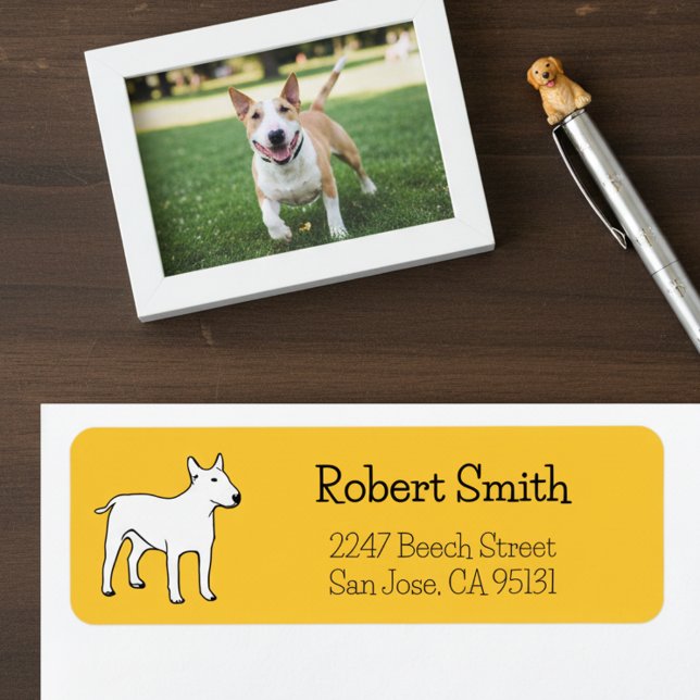  Bull Terrier Dog Return Address Labels (Bull terrier return address labels.)