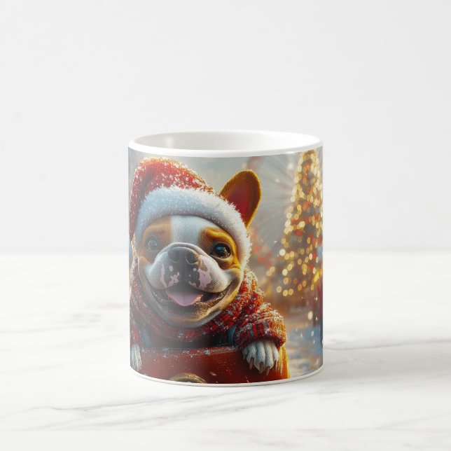 Bull Terrier Dog Roller Coaster Christmas Coffee Mug (Center)