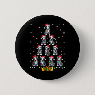 Bull Terrier Dog Santa Hat Xmas Lights Christmas T 6 Cm Round Badge