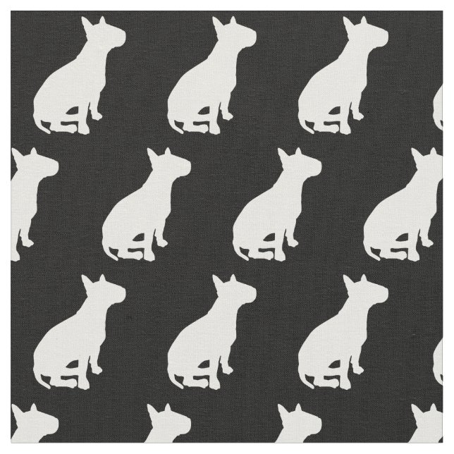Bull Terrier Dog Silhouette Pet Fabric (Close Up)