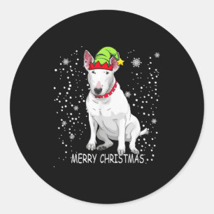 Bull Terrier Dog Tree Christmas Sweater Xmas Dogs  Classic Round Sticker