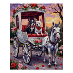 Bull Terrier Dog Valentine's Day Poster