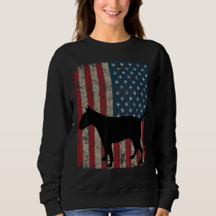 Bull Terrier Dog Vintage American Flag 4th Of July Sweatshirt
