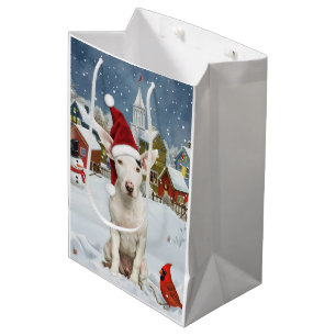 Bull Terrier Dog Winter Wonderland Christmas Joy Medium Gift Bag