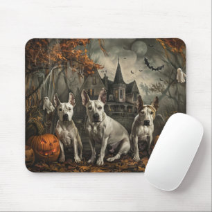 Bull Terrier Halloween Night Doggy Delight Mouse Pad