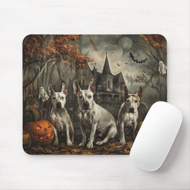 Bull Terrier Halloween Night Doggy Delight  Mouse Pad (With Mouse)