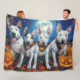 Bull Terrier Halloween Spooky  Fleece Blanket