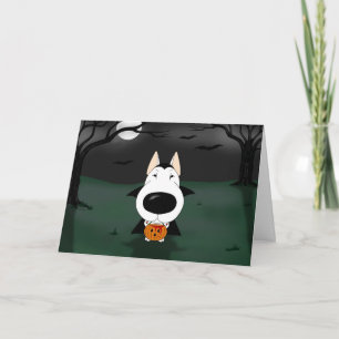 Bull Terrier Halloween Vampire Card