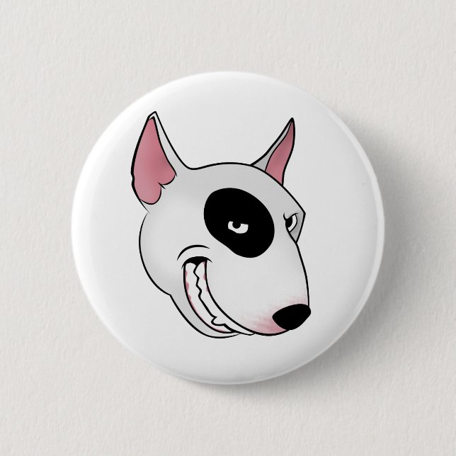 bull terrier head 6 cm round badge (Front)