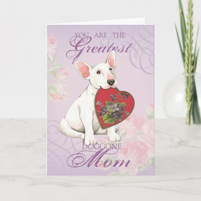 Bull Terrier Heart Mum Card (Front)