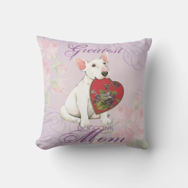 Bull Terrier Heart Mum Cushion (Front)