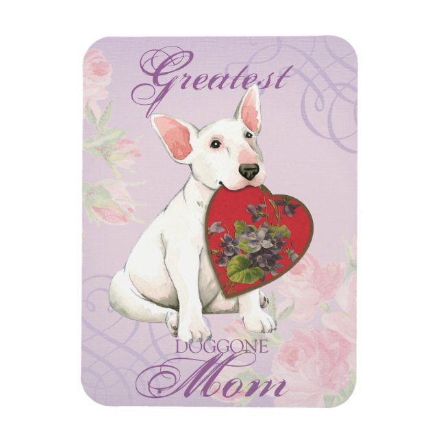 Bull Terrier Heart Mum Magnet (Vertical)